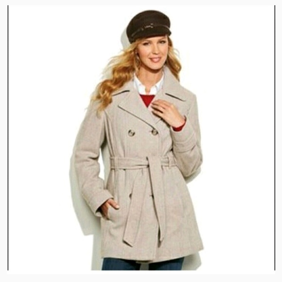 croft & barrow Jackets & Blazers - Croft & Barrow Beige Tan Pea Coat